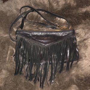 Liebeskind black fringe crossbody purse